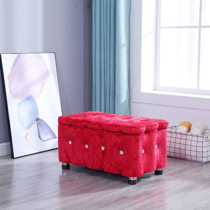 Glam Plain Storage Pouf Plain Velvet Tufted with Storage Rectangle Couch Ottoman Clearhalo 'furn' 'furn_ottomans_poufs' 'Furniture' 'Living Room Furniture' 'Ottomans & Poufs' 'ottomans_poufs' 1200x1200_95cc5987-6de1-47fb-a176-8d062ed06ad9