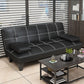 Black Modern Faux Leather Pillow Top Arm Sofa/Sectional with Convertible Clearhalo 'furn' 'furn_sectionals' 'Furniture' 'furniture_sectionals' 'Living Room Furniture' 'Sectionals' 1200x1200_95cc688d-59dc-4b91-aecc-5d258b0f0675