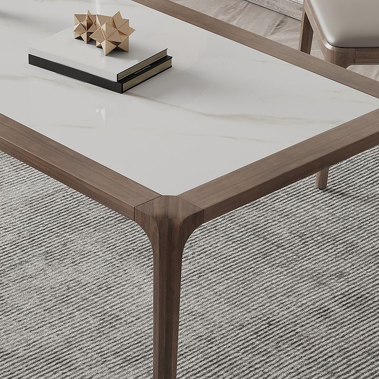 Modern Sintered Stone Top Dining Set Rectangle 1/4/5/7 Pieces Wooden Table Set Clearhalo 'Dining Room Sets' 'Dining Tables & Seating' 'dining_room_set' 'furn' 'furn_dining_room_set' 'Furniture' 'Kitchen & Dining Furniture' 1200x1200_95cdbdca-30ac-4848-9631-e8e226071dec