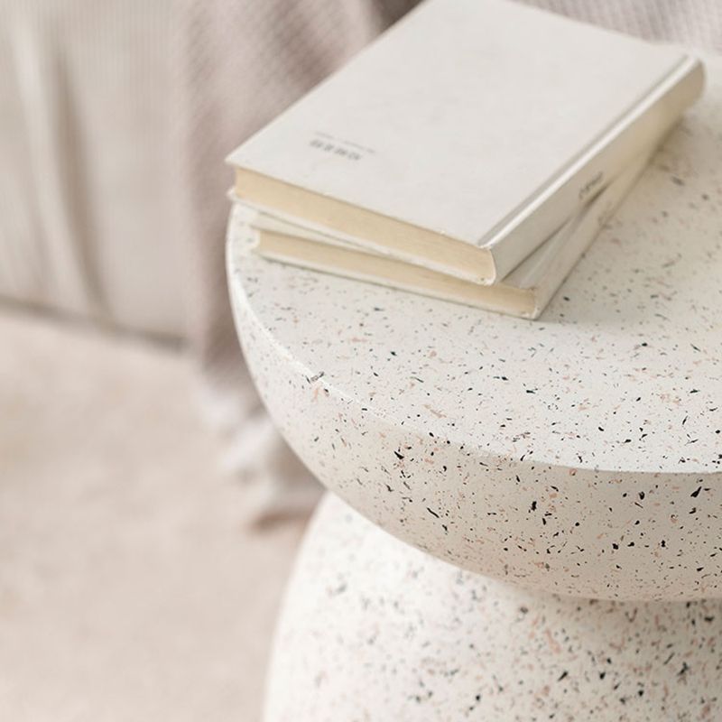 Modernistic Geometric Accent Side Table Marble Gold End Table