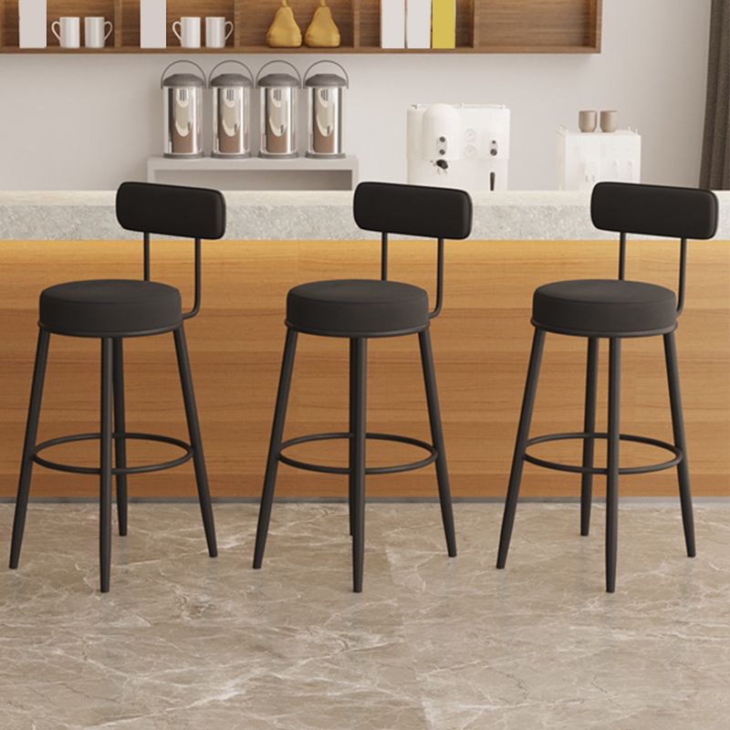 Scandinavian Velvet Footrest Bar Stool Matte Finish Low Back Home Stool Clearhalo 'Bar Furniture' 'Bar Stools' 'bar_stools' 'furn' 'furn_bar_stools' 'Furniture' 'furniture_bar_stools' 'Kitchen & Dining Furniture' 1200x1200_95cea84e-6335-4c10-a46c-07509815ca76