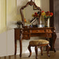 Traditional Solid Wood With Drawer Bedroom Mirror Makeup Vanity Set