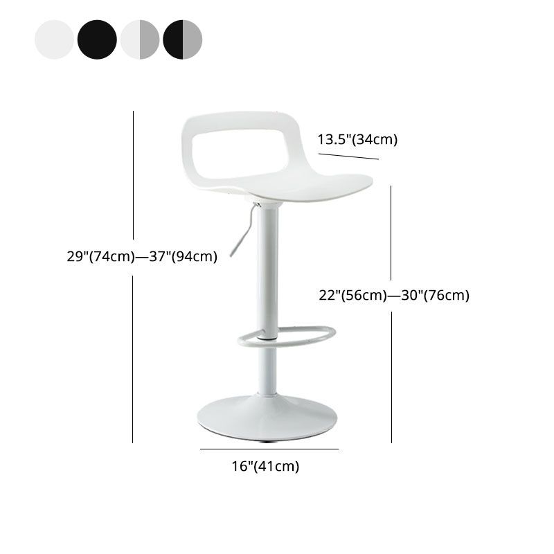 Industrial Style Bar-stool Metal Leg PP Seat with Low Back for Kitchen Bar Clearhalo 'Bar Furniture' 'Bar Stools' 'bar_stools' 'furn' 'furn_bar_stools' 'furniture_bar_stools' 'Kitchen & Dining Furniture' 'kitchen&dining_furn' 'kitchen' 'kitchen_furn' Furniture' 1200x1200_95cfee64-6007-4e71-8a5d-56693e5c1c56