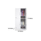 Contemporary Style Wardrobe Armoire Grey Steel Wardrobe Cabinet