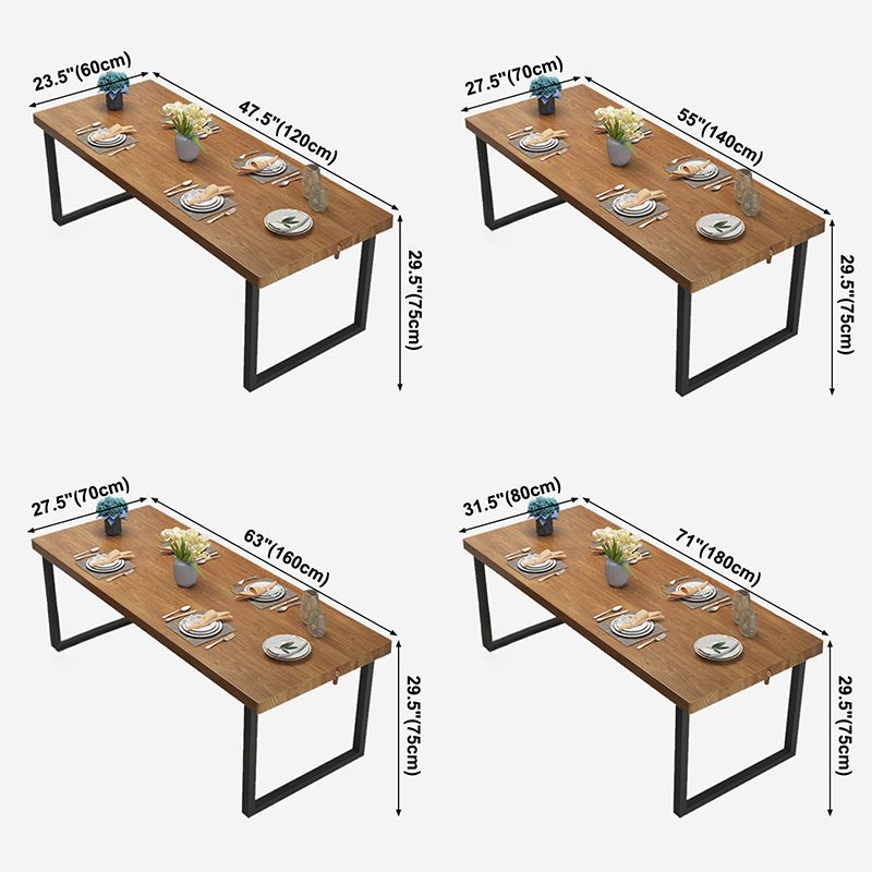 Industrial Style Pine Solid Wood Dining Table Sled Base Rectangle Table for Home Clearhalo ' dining_table' 'Dining Tables & Seating' 'Dining Tables' 'furn' 'furn_dining_table' 'Furniture' 'furniture_dining_table' 'Kitchen & Dining Furniture' 'kitchen&dining_furn' 'kitchen' 'kitchen_dining_table' 1200x1200_95d0e3dc-a25b-4ec1-a74e-1184c3e8a76a