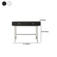 Black/White Contemporary Vanity 2 Storage Drawers with Padded Stool
