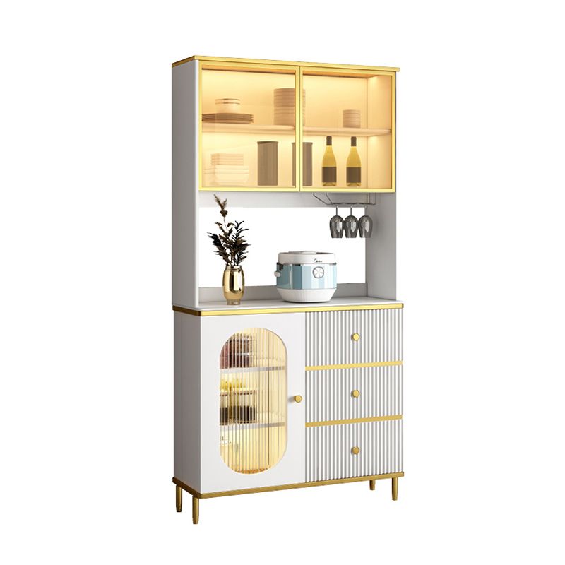 Weißer Glamstein Sideboard Holzrahmen Sideboard mit goldenen Beinen