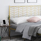 Glam Style Bed with Open-Frame Headboard and Iron Legs 47.24" High