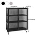 Glass Door Iron Sideboard Modern Server Cabinet with Storage for Kitchen Dining Room Clearhalo 'buffet_sideboard' 'Buffets & Sideboards' 'furn' 'furn_buffet_sideboard' 'Furniture' 'furniture_buffet_sideboard' 'Kitchen & Dining Furniture' 1200x1200_95d4c01f-6c8d-4f62-ac48-2f90d3bae3c7