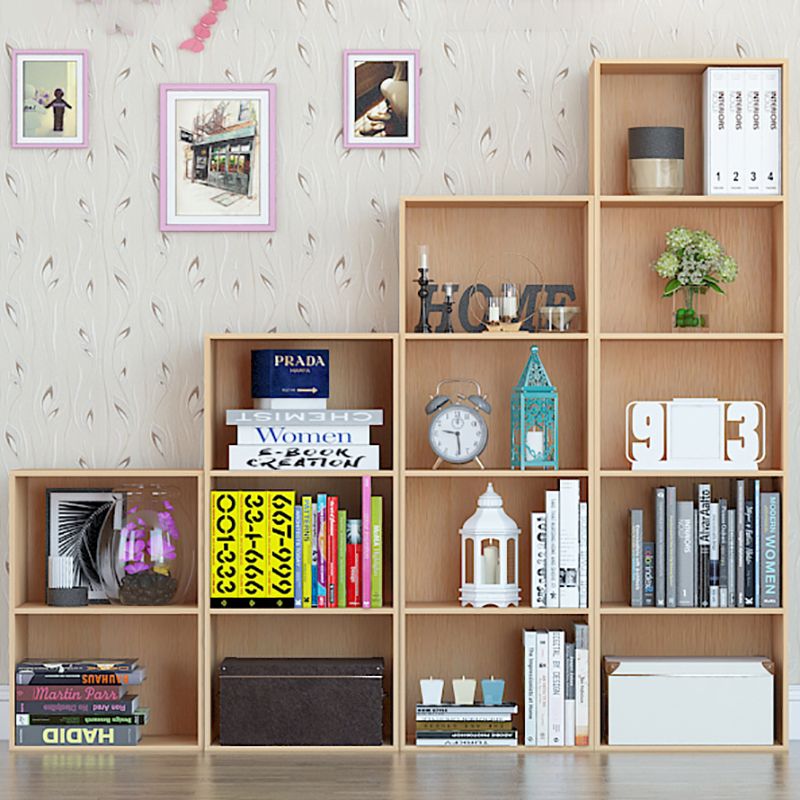 Modern Engineered Wood Bookcase Standard Closed Back Bookshelf