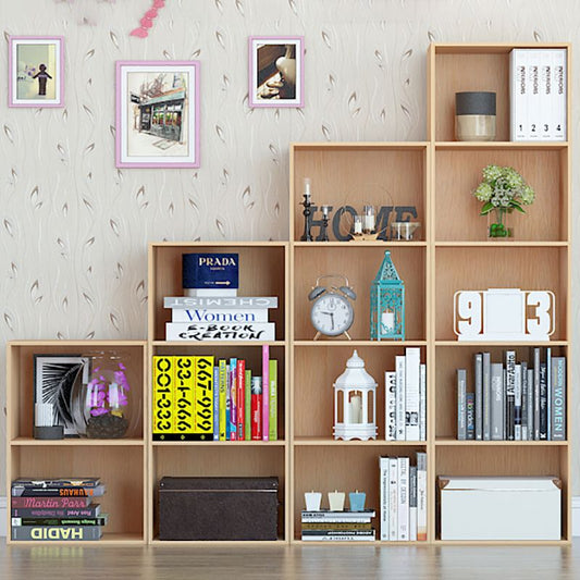 Modern Engineered Wood Bookcase Standard Closed Back Bookshelf