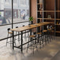 Rectangle Wood Top Counter Table Industrial Style Bar Table for Restaurant