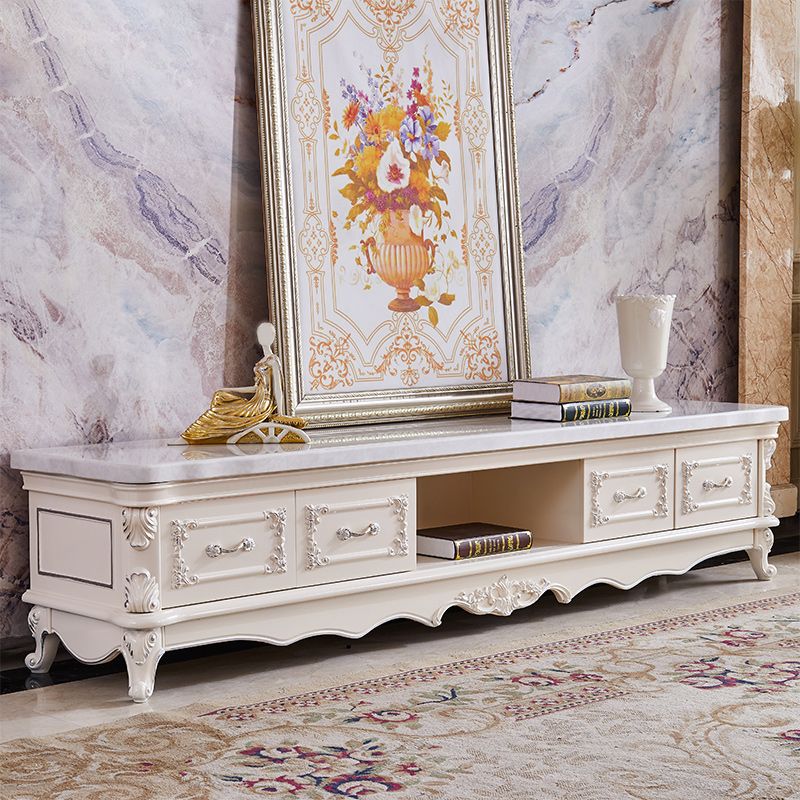 ソリッドウッドメディアコンソールテレビスタンドグラムホワイトテレビメディアコンソール