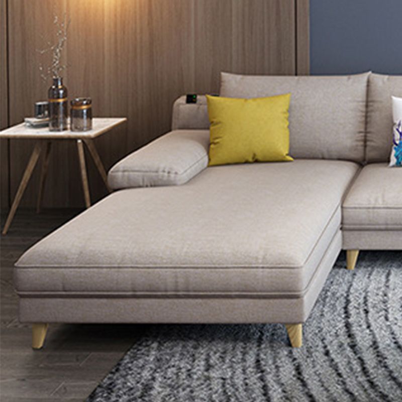 4-seater L-shape Sectional Fabric Pillow Top Arm Sectional with Pillows Clearhalo 'furn' 'furn_sectionals' 'Furniture' 'Living Room Furniture' 'Sectionals' 1200x1200_95d90194-8166-4925-bdd5-fd26b93a9541
