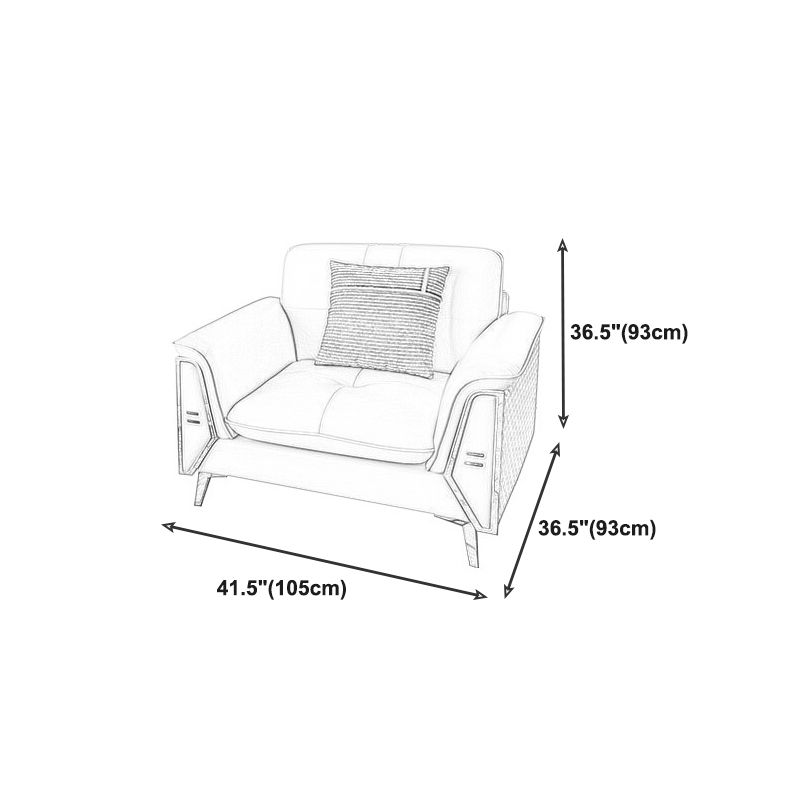 Contemporary Biscuit Back Sofa with Flared Arm for Apartment 36.61" Clearhalo 'furn' 'furn_sectionals' 'Furniture' 'furniture_sectionals' 'kitchen' 'kitchen_sectionals' 'Living Room Furniture' 'Sectionals' 1200x1200_95db46fa-284f-431a-bb33-d7f76fc4f671