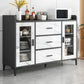 Contemporary Style Buffet Sideboard Wood Sideboard with Cabinets Clearhalo 'buffet_sideboard' 'Buffets & Sideboards' 'furn' 'furn_buffet_sideboard' 'Furniture' 'Kitchen & Dining Furniture' 1200x1200_95db859d-2734-4534-813f-ae2a2492ed88