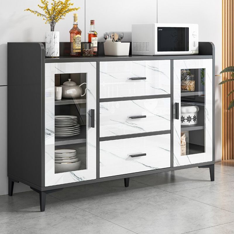 Contemporary Style Buffet Sideboard Wood Sideboard with Cabinets Clearhalo 'buffet_sideboard' 'Buffets & Sideboards' 'furn' 'furn_buffet_sideboard' 'Furniture' 'Kitchen & Dining Furniture' 1200x1200_95db859d-2734-4534-813f-ae2a2492ed88