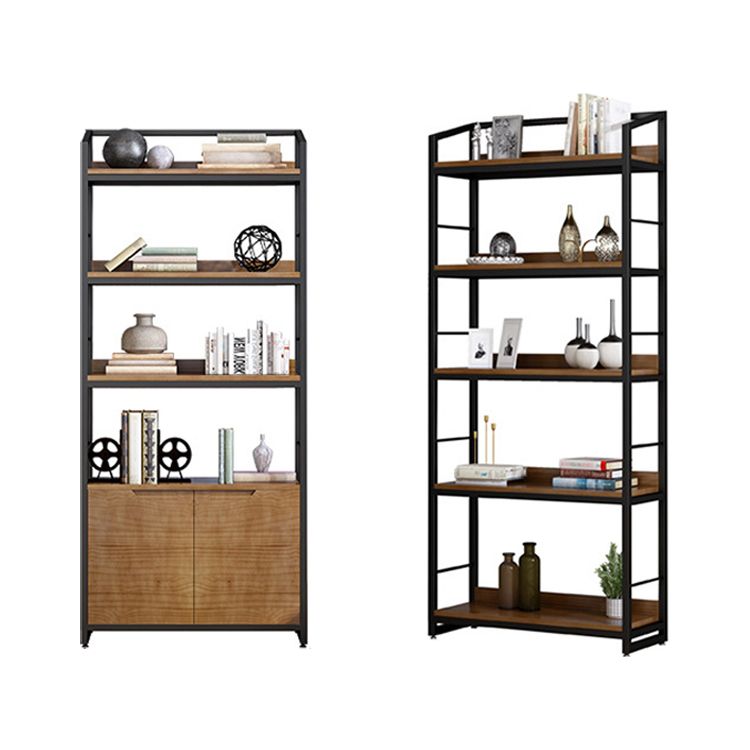 Industrial Style Bookshelf Open Back Solid Wood Bookcase for Home Office Clearhalo 'Bookcases' 'furn' 'furn_bookcases' 'Furniture' 'furniture_bookcases' 'Office Furniture' 1200x1200_95dc66fb-52fd-4871-9280-ac8cdfecd0ef