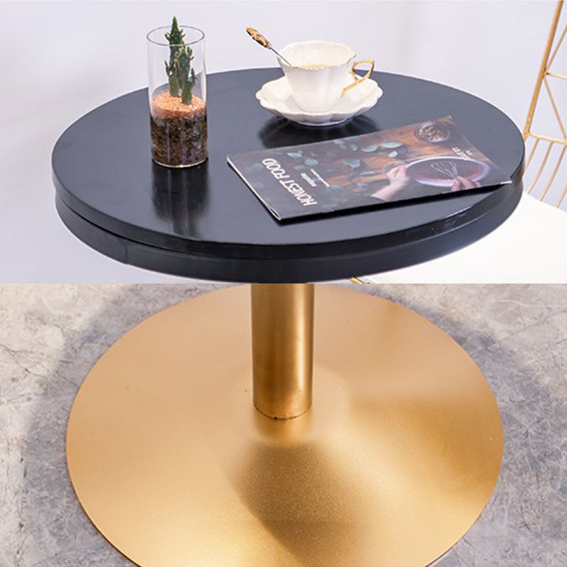 Industrial Style Black Iron Bar Table Wood Round Top Bistro Table with Pedestal Clearhalo 'Bar Furniture' 'Bar Tables' 'bar_tables' 'furn' 'furn_bar_tables' 'Furniture' 'furniture_bar_tables' 'Kitchen & Dining Furniture' 1200x1200_95dded9b-1c02-4698-9661-cb230372f435