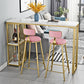 Glam 1/2/3 Pieces Metal Bar Table Set Rectangle Bar Table with High Stools for Home Clearhalo 'Bar Furniture' 'furn' 'furn_home_bar_bar_sets' 'Furniture' 'Home Bars & Bar Sets' 'home_bar_bar_sets' 'Kitchen & Dining Furniture' 1200x1200_95df5978-62a9-45bf-aa6f-d619fea8bcb2