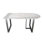 Modern White Stone Top Dinette Table Black Base Dining Table for Living Room Clearhalo 'Dining Tables & Seating' 'Dining Tables' 'dining_table' 'furn' 'furn_dining_table' 'Furniture' 'furniture_dining_table' 'Kitchen & Dining Furniture' 1200x1200_95e1b9c7-43d6-41b5-b5c4-33cbc19283de