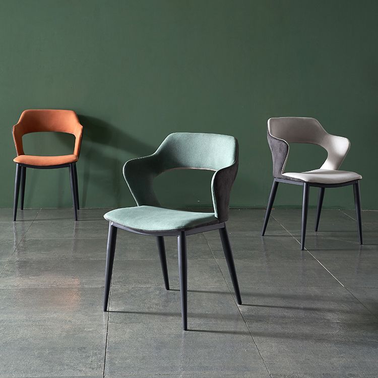 Contemporary Fabric Restaurant Arm Chair Open Back Matte Finish Dining Chair Clearhalo ' kitchen&dining_furn' 'Dining Chairs' 'Dining Tables & Seating' 'dining_chair' 'furn' 'furn_dining_chair' 'Furniture' 'furniture_dining_chair' 'Kitchen & Dining Furniture' 'kitchen' 1200x1200_95e3594c-d7bc-4d0e-926c-7cbafa3b3649