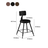 Industrial Armless Backrest Counter Stool Iron Dining Room Bar Stool with Pedal Clearhalo 'Bar Furniture' 'Bar Stools' 'bar_stools' 'furn' 'furn_bar_stools' 'Furniture' 'Kitchen & Dining Furniture' 1200x1200_95e64f13-8dba-45ed-af75-d1c3862a8f67