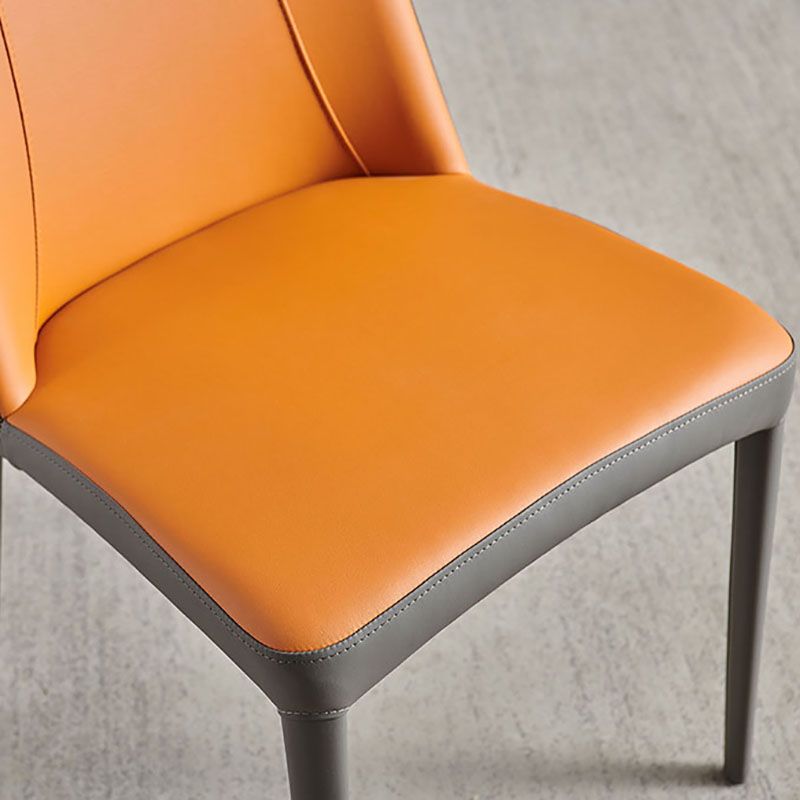 Industrial Home Side Chair Solid Back Metal Upholstered Dining Side Chair (Set of 2) Clearhalo ' kitchen&dining_furn' 'Dining Chairs' 'Dining Tables & Seating' 'dining_chair' 'furn' 'furn_dining_chair' 'Furniture' 'furniture_dining_chair' 'Kitchen & Dining Furniture' 'kitchen' 1200x1200_95e8f8da-c991-4df8-babf-6f231cb3cae4