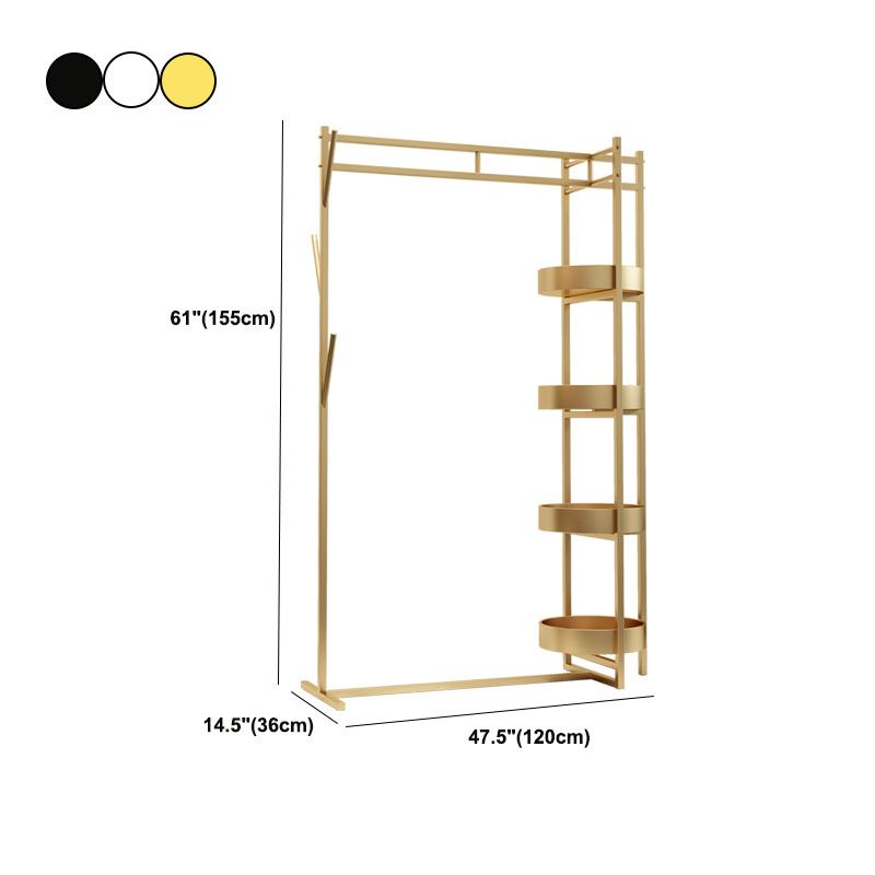 Scaffali di stoccaggio dell'albero di metallo contemporaneo Gancio di ganci in camera da letto