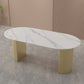 Oval Shape Two-Color Dining Table Simplicity Double Pedestal Table for Dining Room Clearhalo ' dining_table' 'Dining Tables & Seating' 'Dining Tables' 'furn' 'furn_dining_table' 'Furniture' 'furniture_dining_table' 'Kitchen & Dining Furniture' 'kitchen&dining_furn' 'kitchen' 'kitchen_dining_table' 1200x1200_95eb251f-757e-42e8-8f52-cef7b0aa4483