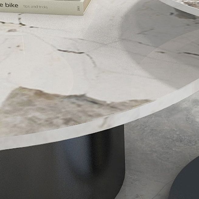 Pedestal Cocktail Table Contemporary Slate Top Coffee or End Table