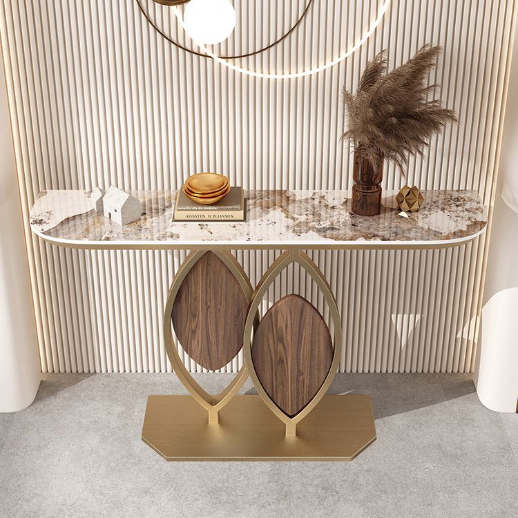 Tavolo di accento console a metà luna tavolino console di divani antichi in pietra