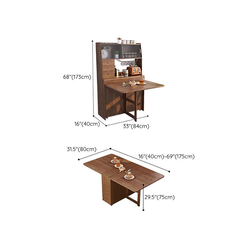 3/5 Pieces Modern Brown Wooden Multi Purpose Dining Set for Home Clearhalo 'Dining Room Sets' 'Dining Tables & Seating' 'dining_room_set' 'furn' 'furn_dining_room_set' 'Furniture' 'Kitchen & Dining Furniture' 1200x1200_95ef3f41-af5c-4dd6-9f57-50b4c50e618b