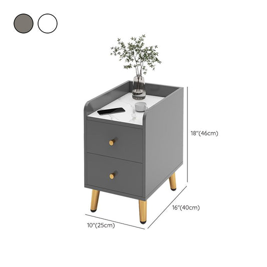 2 Drawers Bedside Cabinet Glam Legs Included Nightstand ,18.1" Tall Clearhalo 'Bedroom Furniture' 'furn' 'furn_night_stand' 'Furniture' 'night_stand' 'Nightstands' 1200x1200_95f16abc-a606-4d3f-a99f-fe435f9abff7