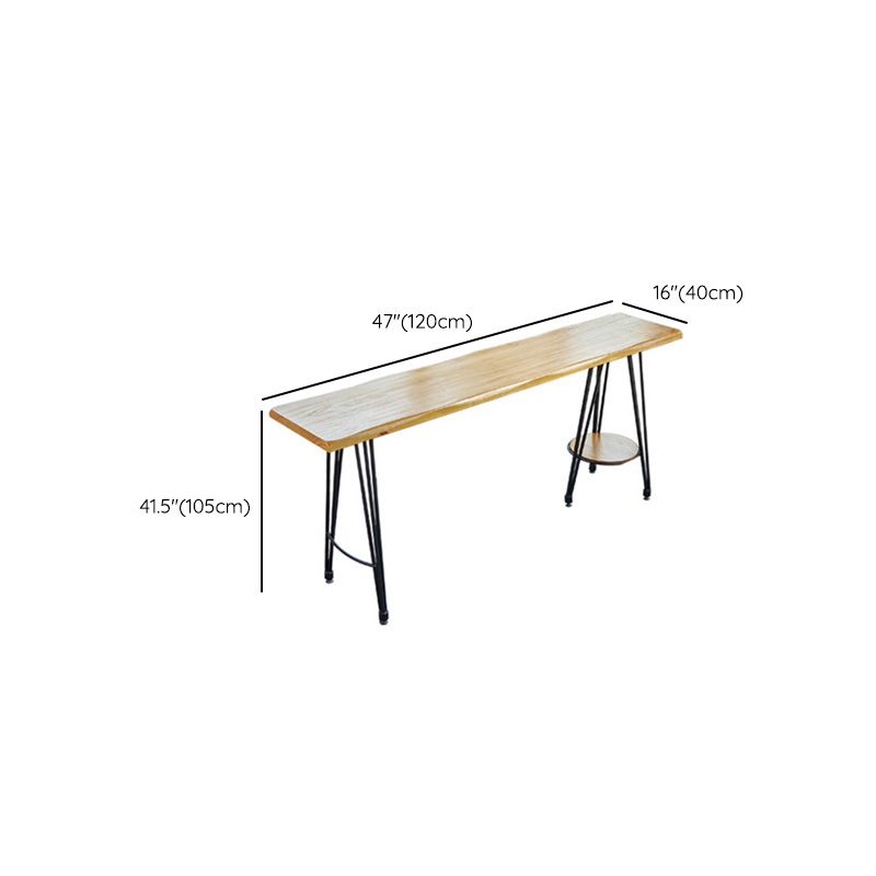 Mesa moderna de altura de barra, mesa de Pub Bistro con tapa de madera maciza y patas de metal