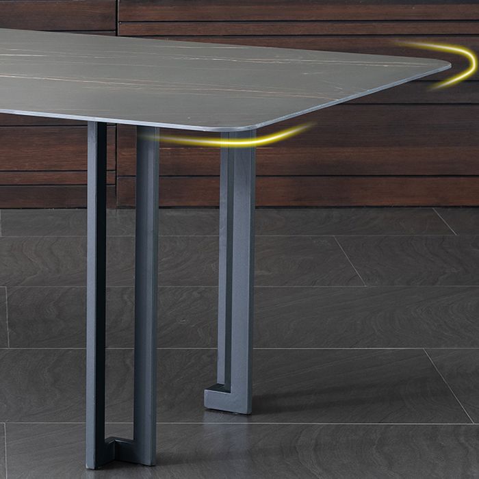 Modern Dining Table Set 1/4/5/9 Pcs Black Sintered Stone Dining Table with Armless Chairs Clearhalo 'Dining Room Sets' 'Dining Tables & Seating' 'dining_room_set' 'furn' 'furn_dining_room_set' 'Furniture' 'Kitchen & Dining Furniture' 1200x1200_95f23d80-2df5-4e9f-926b-84b4e5963aa3