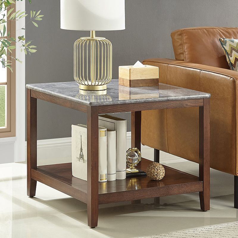 Farmhouse Living Room 4-Leg End Table One-Shelf Wooden Sofa End Table Clearhalo 'Coffee & Accent Tables' 'End & Side Tables' 'end_side_table' 'end_side_tables' 'furn' 'furn_end_side_tables' 'Furniture' 'furniture_end_side_table' 'Living Room Furniture' 1200x1200_95f25d72-a029-4a1e-9989-679c357474b1