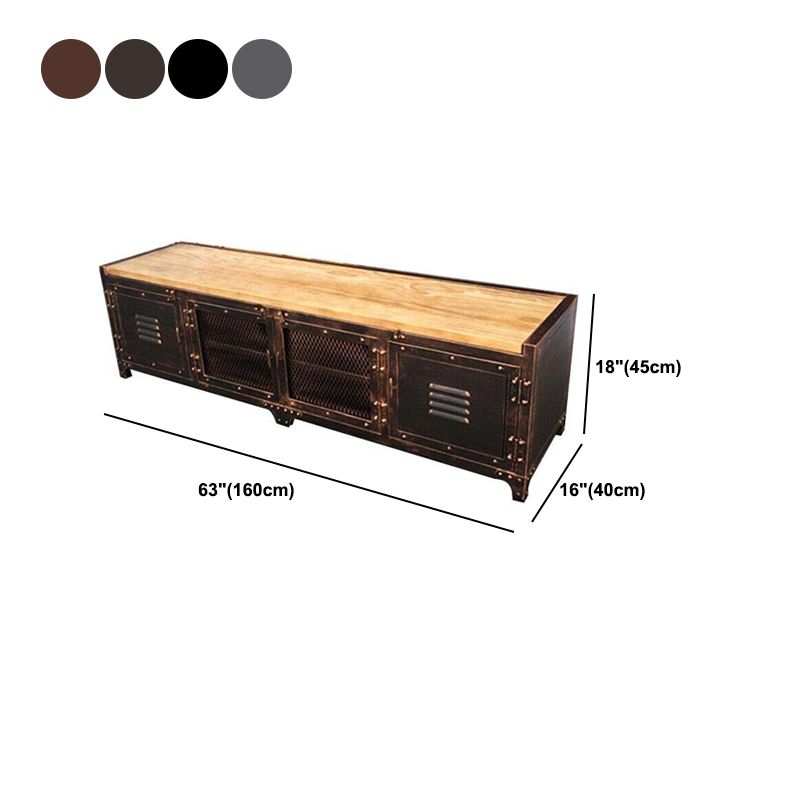 15.75"W TV Stand Enclosed Storage Industrial Style TV Console with 4 Doors Clearhalo 'furn' 'furn_tv_stands_entertainment_centers' 'Furniture' 'Living Room Furniture' 'TV Stands & Entertainment Centers' 'TV Stands & Media Storage Furniture' 'tv_stands_entertainment_centers' 1200x1200_95f291ff-78b4-4367-b7af-ff0e6676a160