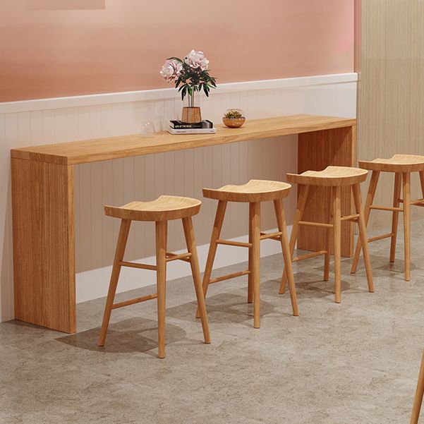 Modern Pine Wood Bar Dining Table Rectangle Indoor Bistro Table with Shelf Clearhalo 'Bar Furniture' 'Bar Tables' 'bar_tables' 'furn' 'furn_bar_tables' 'Furniture' 'furniture_bar_tables' 'Kitchen & Dining Furniture' 1200x1200_95f30330-3902-42f9-9ec2-3bf83c4e5df8