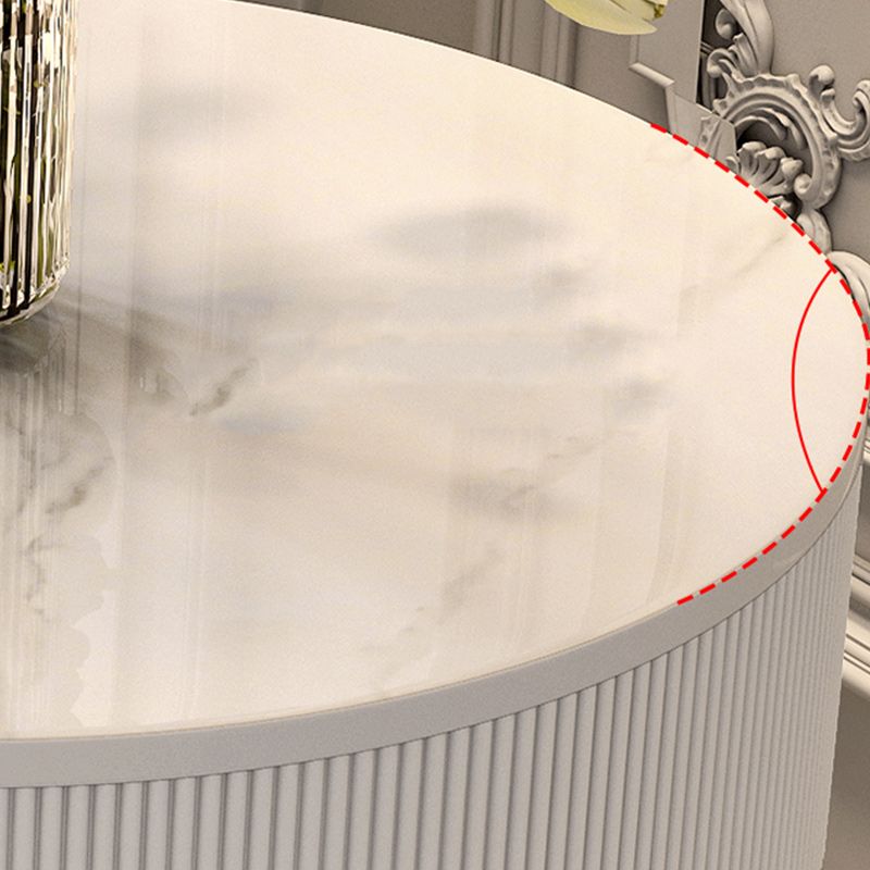 Frame Glam Style Side Table 22.83" Tall Stone Top Side Table with Storage Clearhalo 'Coffee & Accent Tables' 'End & Side Tables' 'end_side_tables' 'furn' 'furn_end_side_tables' 'Furniture' 'Living Room Furniture' 1200x1200_95f32bdb-b667-451e-874b-a4a08e85f92e