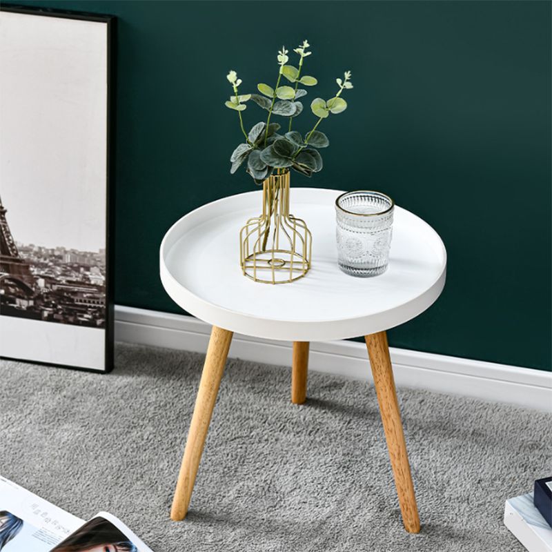 Tavolino moderno di cocktail in legno rotondo a 3 gambe tavolino