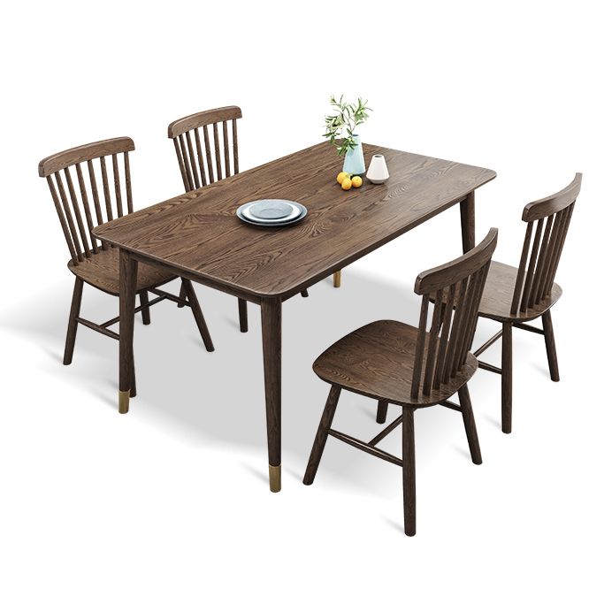 Dining Room Solid Wood Set Contemporary with Rectangle Table Dining Set with 4 Legs Base Clearhalo 'Dining Room Sets' 'Dining Tables & Seating' 'dining_room_set' 'furn' 'furn_dining_room_set' 'Furniture' 'furniture_dining_room_set' 'Kitchen & Dining Furniture' 'kitchen&dining_furn' 'kitchen' 1200x1200_95f4eee0-f242-4cc8-af3d-d02e5fe8dd64