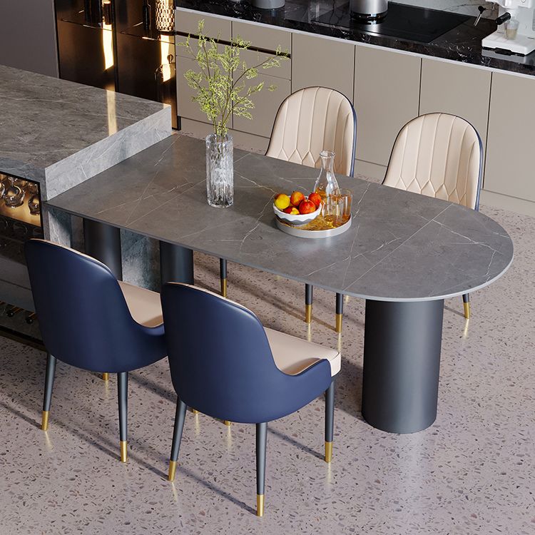 Modern Style Dining Table Sintered Stone Dining Table with Black Frame for Kitchen Clearhalo ' dining_table' 'Dining Tables & Seating' 'Dining Tables' 'furn' 'furn_dining_table' 'Furniture' 'furniture_dining_table' 'Kitchen & Dining Furniture' 'kitchen&dining_furn' 'kitchen' 'kitchen_dining_table' 1200x1200_95f4f401-5878-442f-b2dd-cfe5bfdc16b1