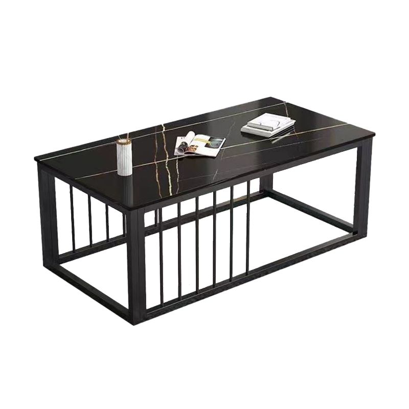 Contemporary Stone Coffee Table Rectangle Frame Coffee Cocktail Table Clearhalo 'Coffee & Accent Tables' 'Coffee Tables' 'coffee_tables' 'furn' 'furn_coffee_tables' 'Furniture' 'Living Room Furniture' 1200x1200_95f52a48-94bd-4d68-882c-98b3f75a3cff