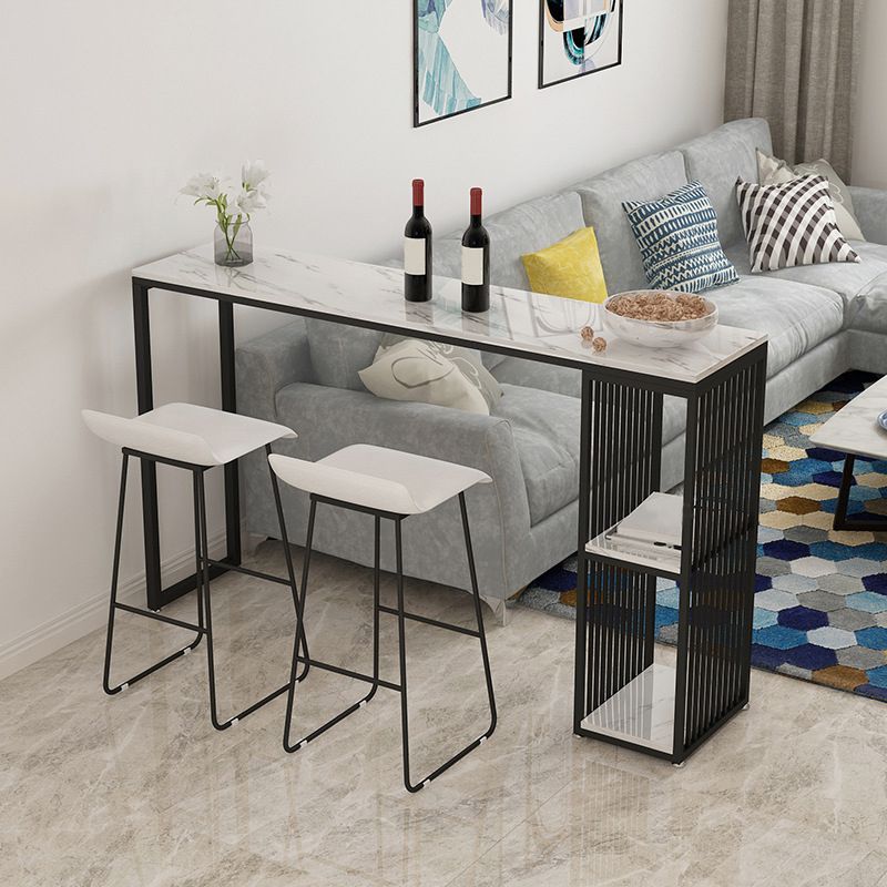 Modern Style Bar Table 1/3 Pieces Rectangle Faux Marble Counter Set Clearhalo 'Bar Furniture' 'furn' 'furn_home_bar_bar_sets' 'Furniture' 'Home Bars & Bar Sets' 'home_bar_bar_sets' 'Kitchen & Dining Furniture' 1200x1200_95f567fa-764d-40b1-9ca6-7ecaea98d48a