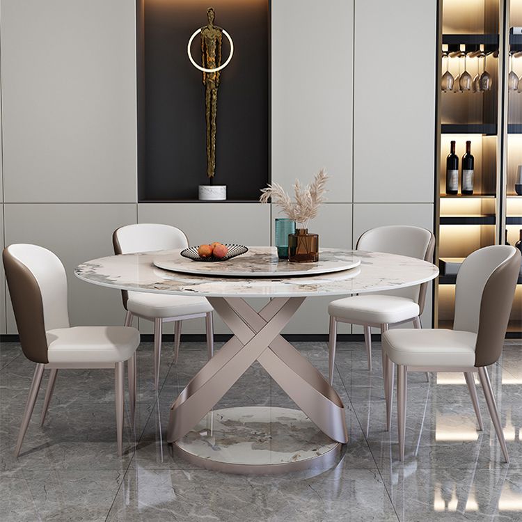 29.52''H Glam Round Dining Table Standard Sintered Stone Dining Table with Pedestal Base Clearhalo ' dining_table' 'Dining Tables & Seating' 'Dining Tables' 'furn' 'furn_dining_table' 'Furniture' 'furniture_dining_table' 'Kitchen & Dining Furniture' 'kitchen&dining_furn' 'kitchen' 'kitchen_dining_table' 1200x1200_95f5a332-b4e7-4d70-8338-9a7e5c84ac0d