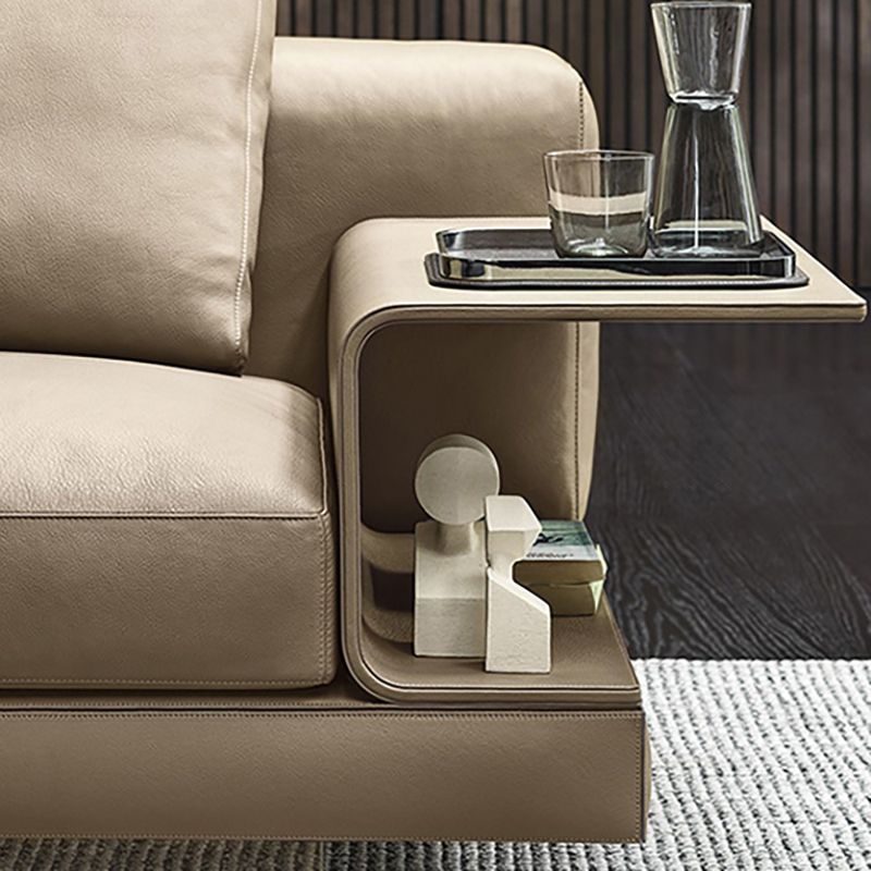 Contemporary Genuine Leather Square Arm Standard Sofa with Bolster Pillows Clearhalo 'furn' 'furn_sofas' 'Furniture' 'furniture_sofas' 'kitchen' 'kitchen_sofas' 'Living Room Furniture' 'Sofa' 'sofas' 1200x1200_95f5ab6f-0396-4dc4-997f-dd45fccf31d1