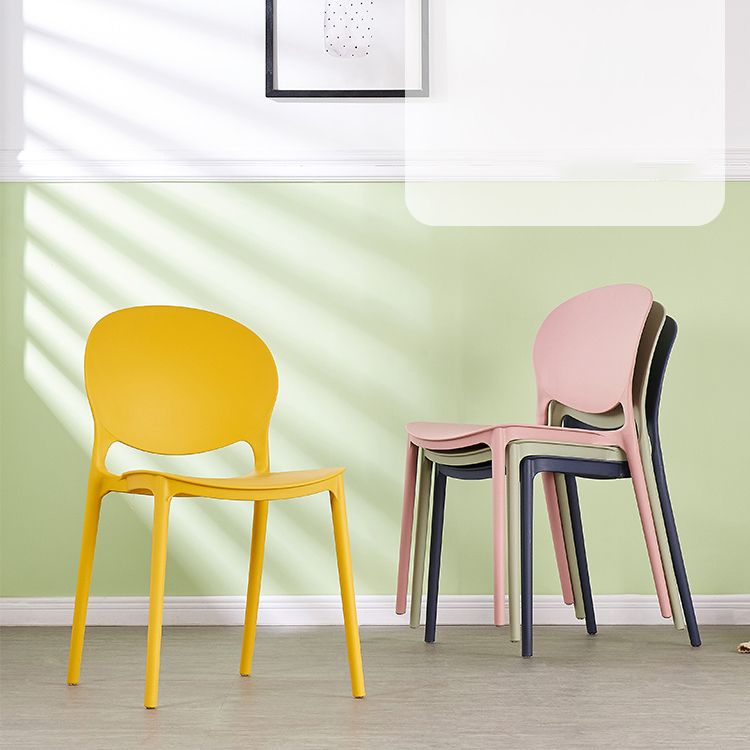 Modern Plastic Chair Kitchen Open Back Dining Side Furniture in Matte Finish Clearhalo 'Dining Chairs' 'Dining Tables & Seating' 'dining_chair' 'furn' 'furn_dining_chair' 'Furniture' 'Kitchen & Dining Furniture' 1200x1200_95f69749-b60f-4b78-bbfd-4c506f4d243f
