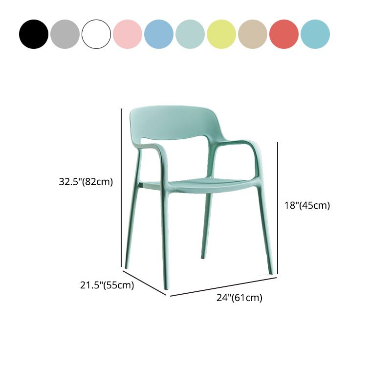 Plastic Contemporary Arm Chair Open Back Kitchen Dining Room Chair Clearhalo 'Dining Chairs' 'Dining Tables & Seating' 'dining_chair' 'furn' 'furn_dining_chair' 'Furniture' 'Kitchen & Dining Furniture' 1200x1200_95f95970-e4af-4b86-a4b9-08df27da1bd9