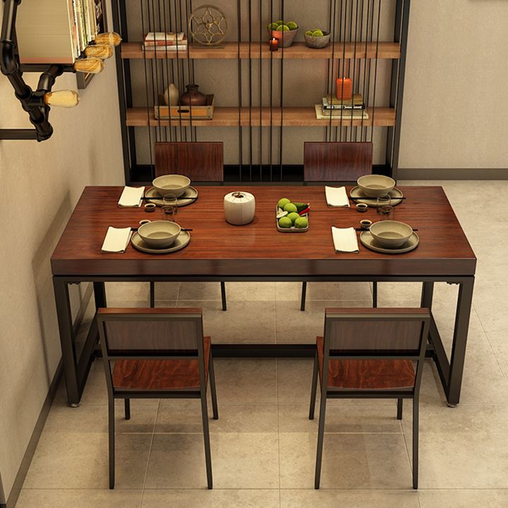 Industrial Dining Room Table Pine Solid Wood Table with Trestle Base for Home Kitchen Dinner Clearhalo ' dining_table' 'Dining Tables & Seating' 'Dining Tables' 'furn' 'furn_dining_table' 'Furniture' 'furniture_dining_table' 'Kitchen & Dining Furniture' 'kitchen&dining_furn' 'kitchen' 'kitchen_dining_table' 1200x1200_95fa9df4-ed65-48df-8ac9-50bf8aa014e3